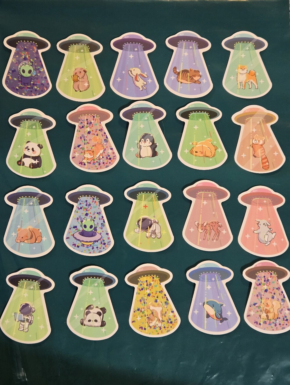 UFO Animal Sticker Set (20 Stickers)